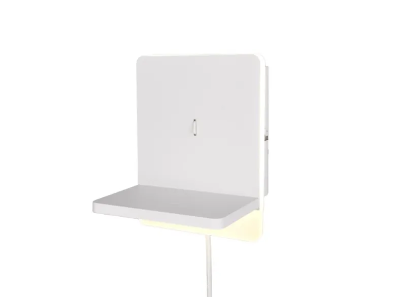 LED Wandleuchte FAIRFIELD Weiß mit Stecker, Schalter & Ladefunktion, Höhe 20cm