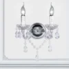 LED Wandleuchte 2-flammig Silber Chrom mit Acryl Kristall, Breite 26cm
