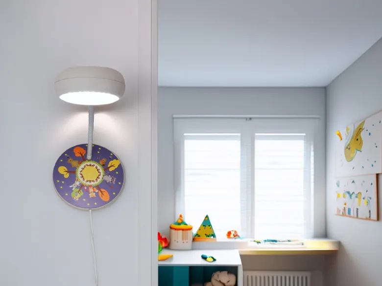 LED Wandleuchte für Kinderzimmer mit Wald-Motiven, Flexarm, Höhe 20cm
