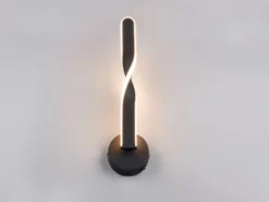 LED Wandleuchte GINKO für innen modern mit Schalter, Schwarz, Höhe 45cm