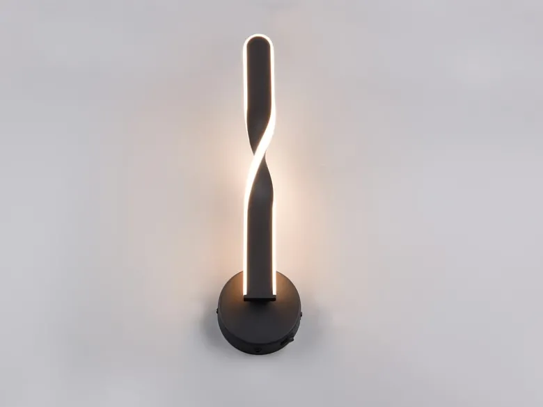 LED Wandleuchte GINKO für innen modern mit Schalter, Schwarz, Höhe 45cm