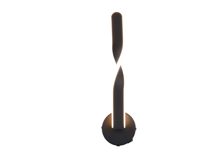 LED Wandleuchte GINKO für innen modern mit Schalter, Schwarz, Höhe 45cm