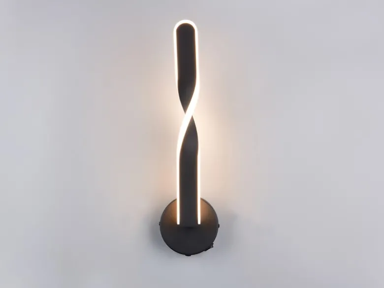 LED Wandleuchte GINKO für innen modern mit Schalter, Schwarz, Höhe 45cm
