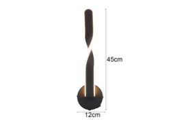 LED Wandleuchte GINKO für innen modern mit Schalter, Schwarz, Höhe 45cm