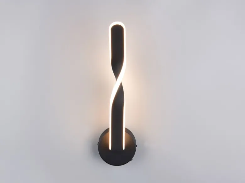 LED Wandleuchte GINKO für innen modern mit Schalter, Schwarz, Höhe 45cm