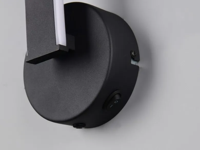 LED Wandleuchte GINKO für innen modern mit Schalter, Schwarz, Höhe 45cm