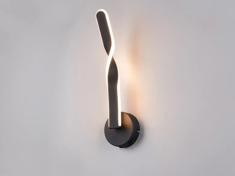 LED Wandleuchte GINKO für innen modern mit Schalter, Schwarz, Höhe 45cm