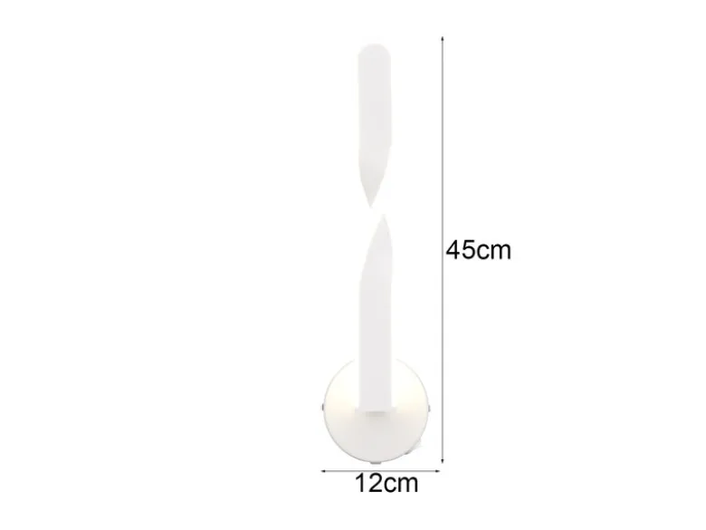 LED Wandleuchte GINKO für innen modern mit Schalter, Weiß, Höhe 45cm