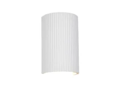 LED Wandleuchte halbrund aus Gips mit Up and Down Lichteffekt, Höhe 22cm