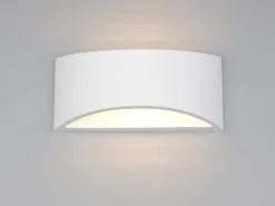 LED Wandleuchte halbrund aus Gips mit Up and Down Lichteffekt, Breite 30cm