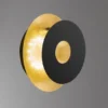 LED Wandleuchte HENNES Schwarz Gold oval, Ring verstellbar, Höhe 18cm