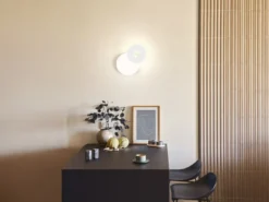 LED Wandleuchte HENNES Weiß rund mit verstellbarem Ring, Ø 18cm
