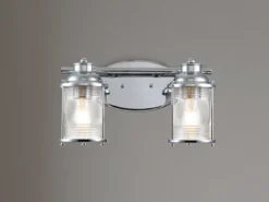 LED Wandleuchte in Chrom für Badezimmer & Wohnraum, 2-flammig Breite 36cm