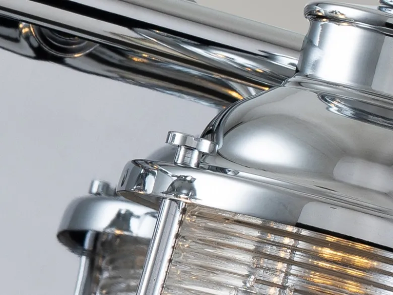 LED Wandleuchte in Chrom für Badezimmer & Wohnraum, 2-flammig Breite 36cm