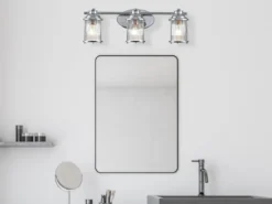 LED Wandleuchte in Chrom für Badezimmer & Wohnraum, Breite 61cm