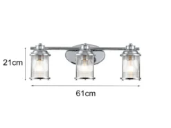 LED Wandleuchte in Chrom für Badezimmer & Wohnraum, Breite 61cm