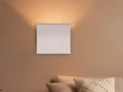LED Wandleuchte, indirekte Beleuchtung aus Gips bemalbar, Breite 24cm