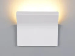 LED Wandleuchte, indirekte Beleuchtung aus Gips bemalbar, Breite 24cm