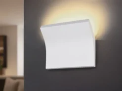 LED Wandleuchte, indirekte Beleuchtung aus Gips bemalbar, Breite 24cm
