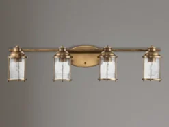 LED Wandleuchte in Messing für Badezimmer & Wohnraum, Breite 86cm