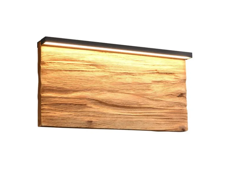 LED Wandleuchte KALEA aus Naturholz flach & dimmbar, Breite 30cm