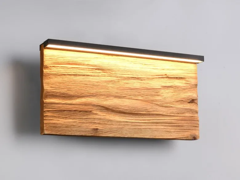 LED Wandleuchte KALEA aus Naturholz flach & dimmbar, Breite 30cm