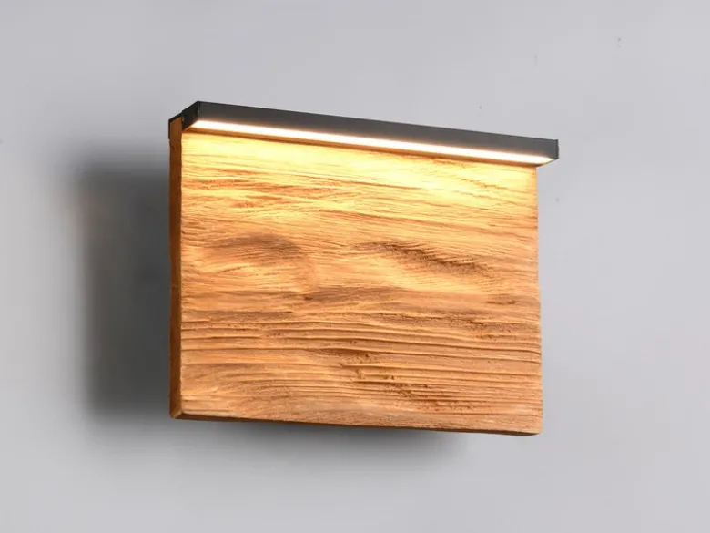 LED Wandleuchte KALEA aus Naturholz flach & dimmbar, Breite 20cm