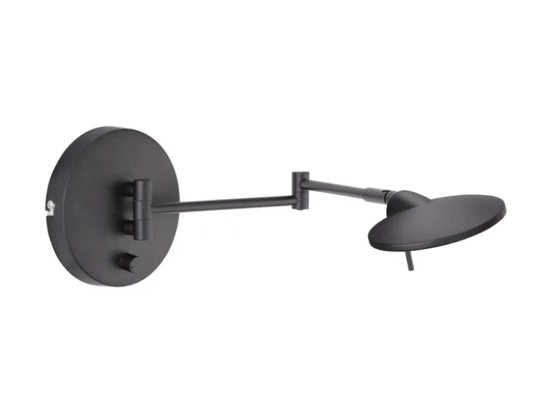 LED Wandleuchte KAZAN Schwarz verstellbar stufenlos dimmbar, Breite 55cm