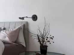 LED Wandleuchte KAZAN Schwarz verstellbar stufenlos dimmbar, Breite 55cm