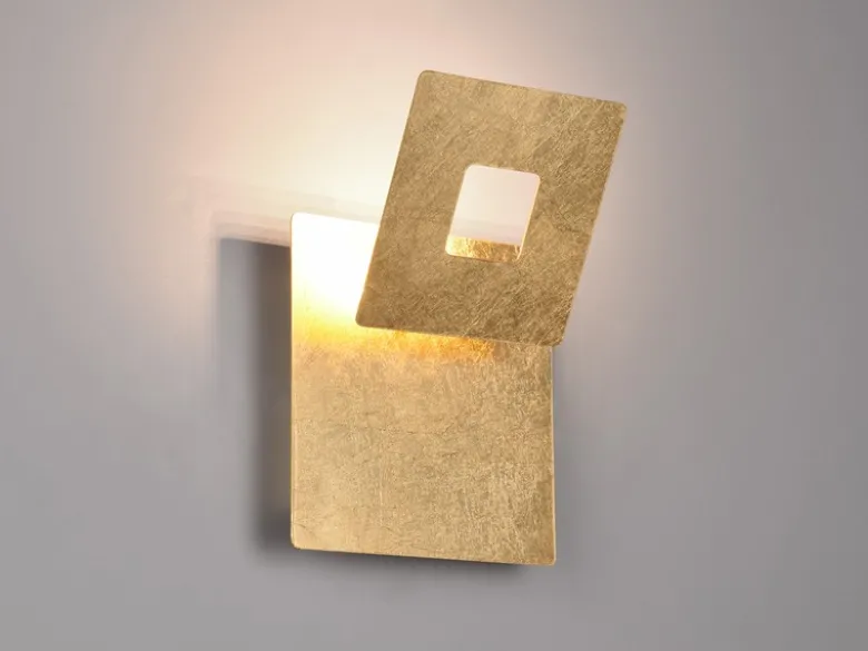 LED Wandleuchte LEANO mit indirekter Beleuchtung Gold, Höhe 18cm