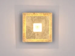 LED Wandleuchte LEANO mit indirekter Beleuchtung Gold, Höhe 18cm
