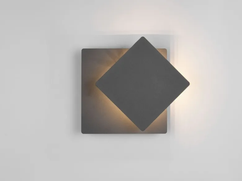LED Wandleuchte MIO Schwarz verstellbar für indirekte Beleuchtung, Höhe 18cm