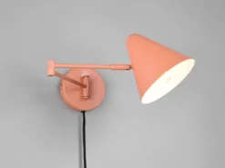 LED Wandleuchte mit Stecker, Schalter und Schwenkarm, Apricot, Höhe 16cm