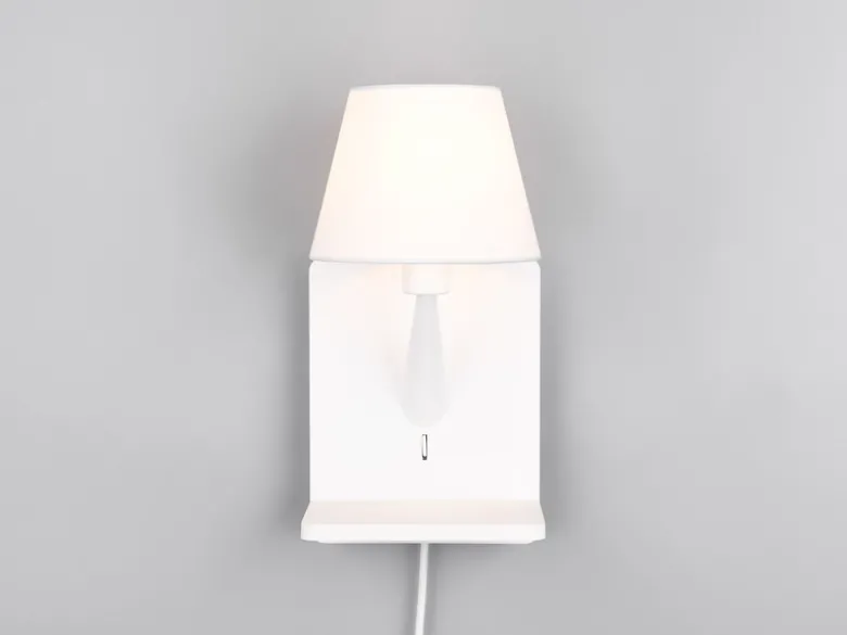 LED Wandleuchte mit Stecker, Schalter & Ladefunktion Weiß, Höhe 31cm
