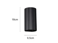 LED Wandleuchte mit Up and Down Lichteffekt, Metall Schwarz, Höhe 18cm