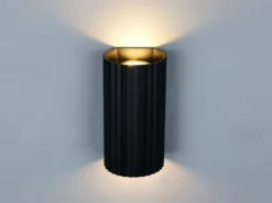 LED Wandleuchte mit Up and Down Lichteffekt, Metall Schwarz, Höhe 18cm