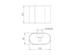 LED Wandleuchte mit Up & Down Lichteffekt, Metall Weiß, Breite 15cm