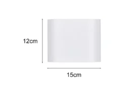 LED Wandleuchte mit Up & Down Lichteffekt, Metall Weiß, Breite 15cm