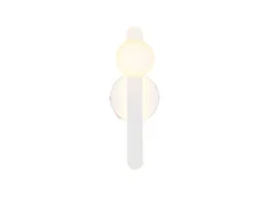 LED Wandleuchte NAPOLI Weiß mit Schalter & Glaskugel, Höhe 34,5cm