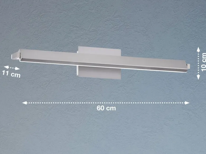 LED Wandleuchte PARE schwenkbar & dimmbar Silber matt, Breite 60cm
