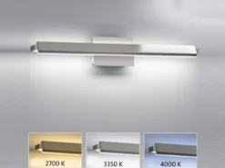 LED Wandleuchte PARE schwenkbar & dimmbar Silber matt, Breite 60cm
