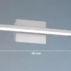 LED Wandleuchte PARE schwenkbar & dimmbar Silber matt, Breite 40cm