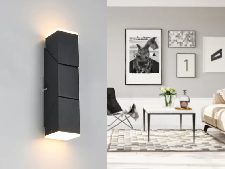 LED Wandleuchte RAGLAN für innen schwenkbar Schwarz, Höhe 17cm