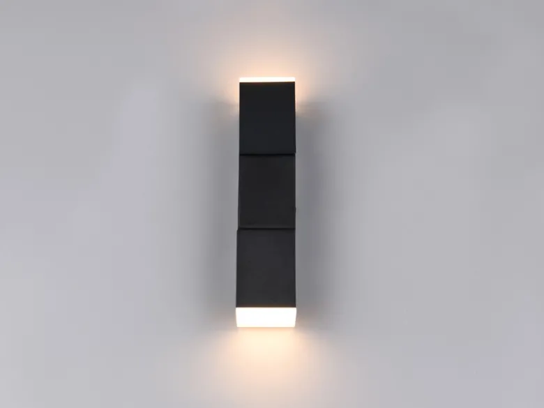 LED Wandleuchte RAGLAN für innen schwenkbar Schwarz, Höhe 17cm