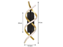 LED Wandleuchte SEQUENCE dimmbar Lichtfarbe einstellbar Messing, Breite 47cm