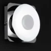 LED Wandleuchte SPACE Silber Chrom mit Glas, Höhe 14cm
