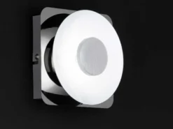 LED Wandleuchte SPACE Silber Chrom mit Glas, Höhe 14cm