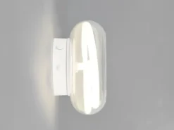 LED Wandleuchte TARSIA dimmbar aus Metall in Weiß & Glas, rund Ø 21,5cm