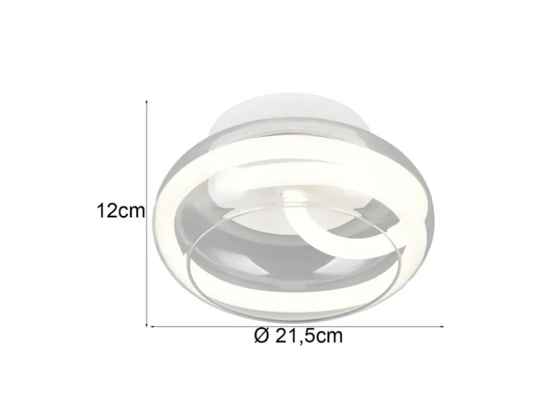 LED Wandleuchte TARSIA dimmbar aus Metall in Weiß & Glas, rund Ø 21,5cm