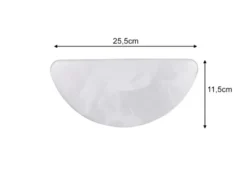 LED Wandleuchte UMBRIA extra flach, Weiß marmoriert, halbrund, Breite 25,5cm
